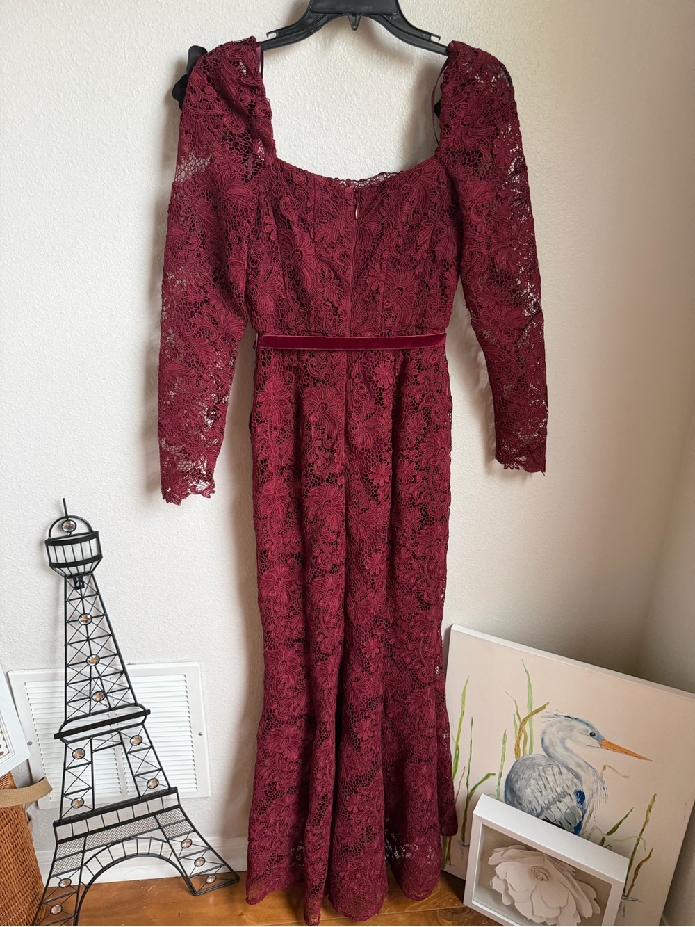 NWT Muse by Marchesa Cypress Corded Lace Floral Applique Sweetheart Maxi Dress - Picture 12 of 14